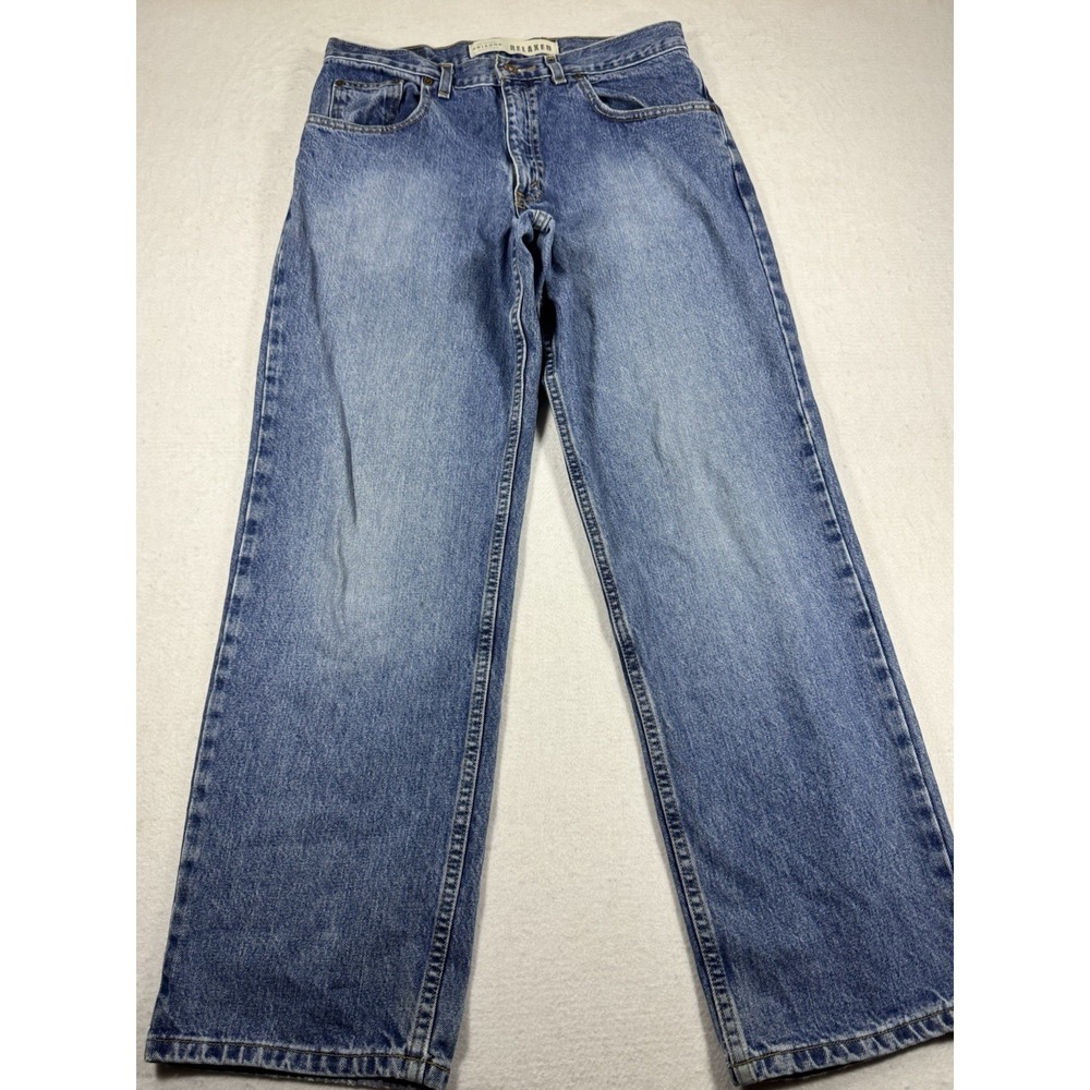 Arizona Jean‎ Co Relaxed Men's Jeans Blue 33x32 Medium Wash Distressed Hole